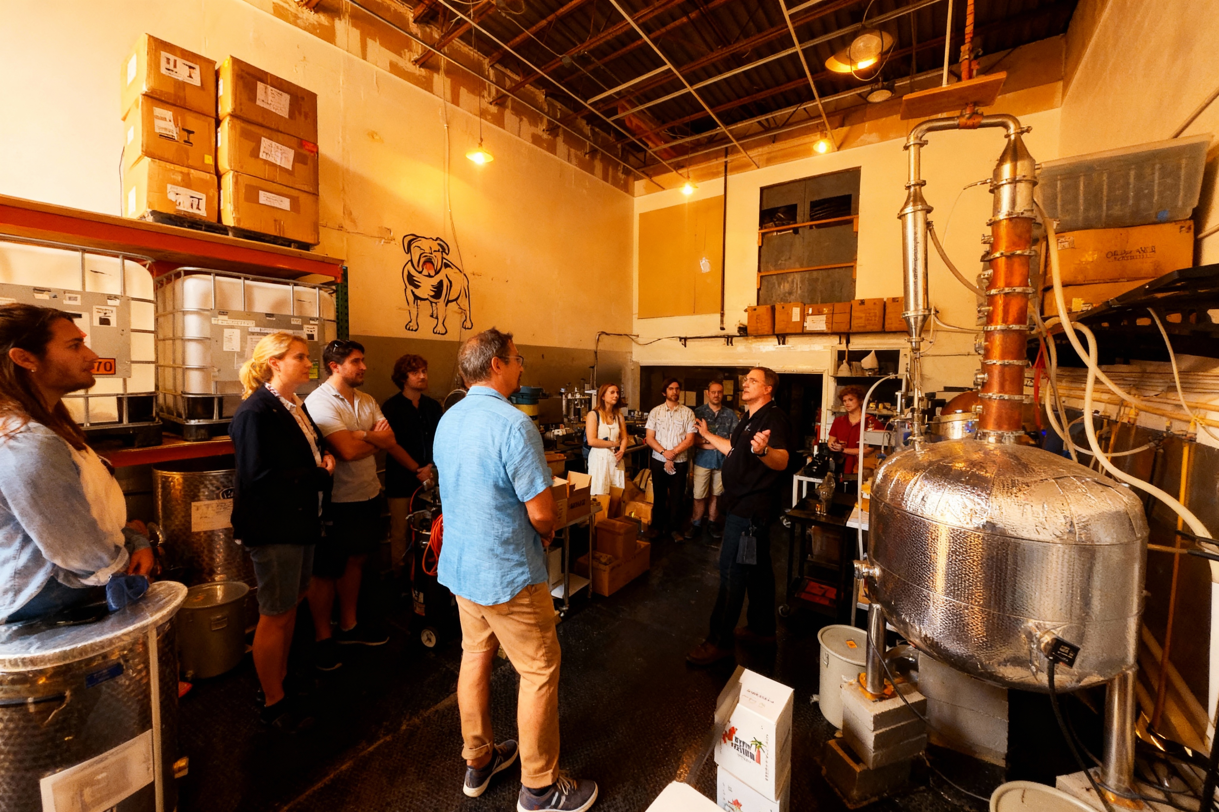 Early distillery warehouse background